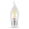 LED Chandelier Light Bulbs, Flame Tip, Filament-Style, Soft White, 300 Lumens, 4.5-Watts, 2-Pk.