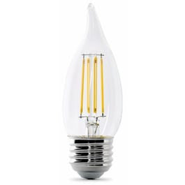 LED Chandelier Light Bulbs, Flame Tip, Soft White, 500 Lumens, 5.5-Watts, 2-Pk.