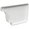 Gutter End Cap, Right, White Aluminum, 5-In.