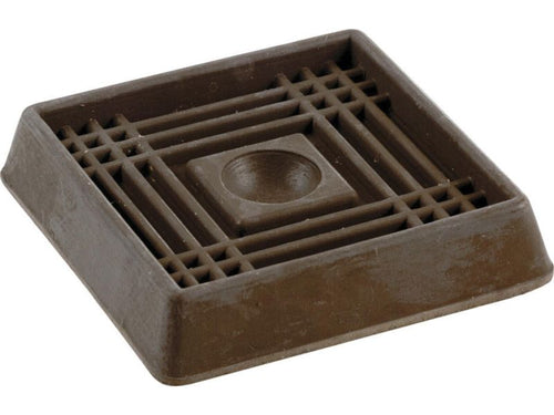 Shepherd Hardware 1-5/8-Inch Square Rubber Furniture Cups, Brown, 4-Pack