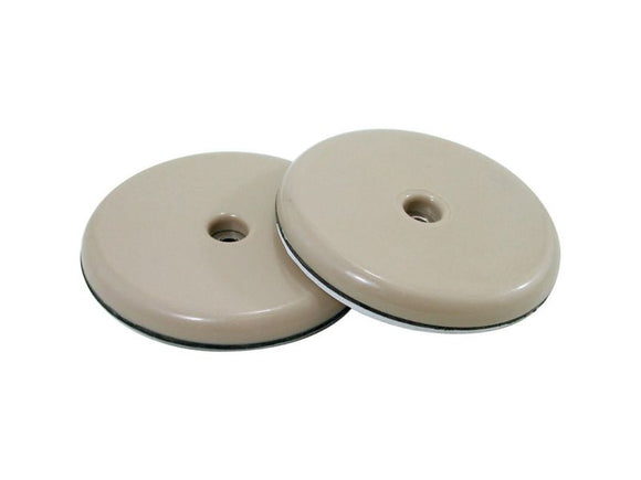 Shepherd Hardware 2-Inch Round, Adhesive Slide Glide Furniture Sliders, Beige, 4-Pack