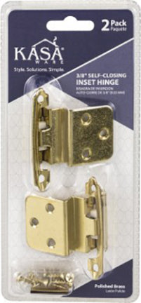 INSET HINGE POLISH BRASS 2PK