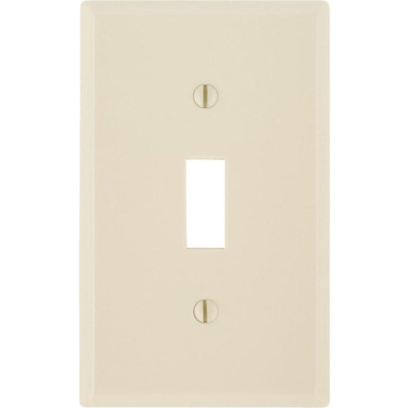 Leviton 1-Gang Plastic Toggle Switch Wall Plate, Ivory