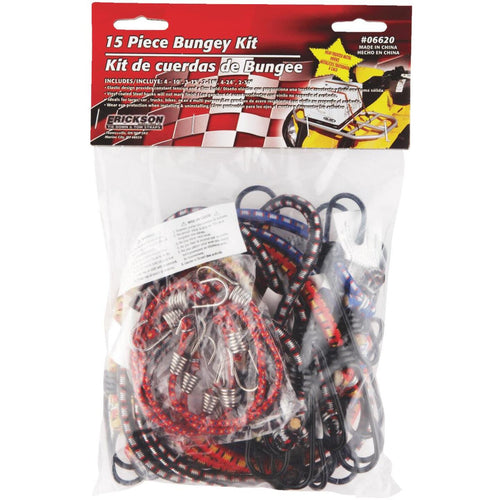 Erickson Vinyl Coated Wire Bungee Cord Set (15-Piece)